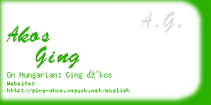 akos ging business card